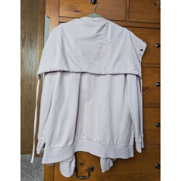 All Saints Sweatshirt Cardigan Size Large Open Front Snap Top Pink Pastel - Picture 8 of 8